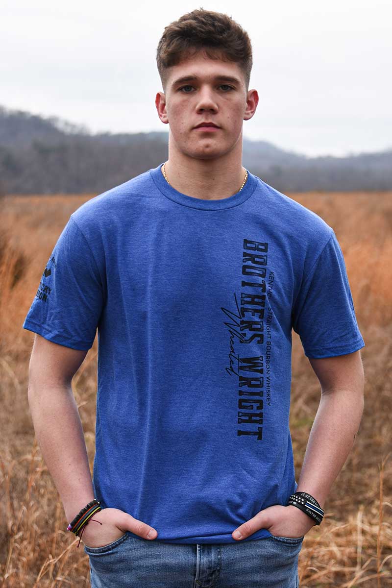 Brothers Wright Wheated - Classic Vertical Blue Tee 1