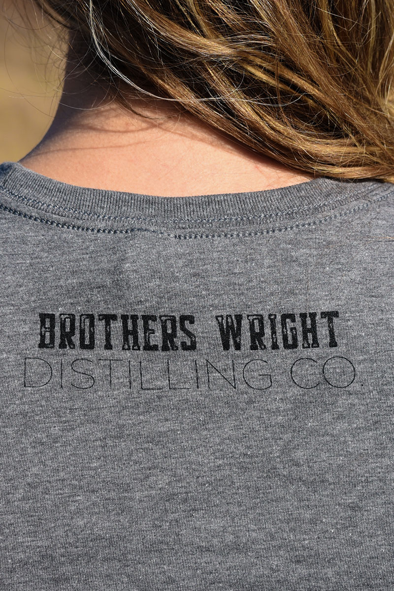 Brothers Wright Distilling Co. - Drink More Bourbon Womens Gray Tee 3