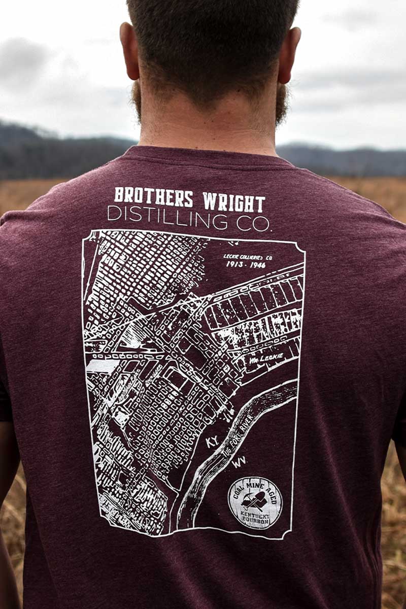 Brothers Wright Wheated - Mine Map Back Maroon Tee 2