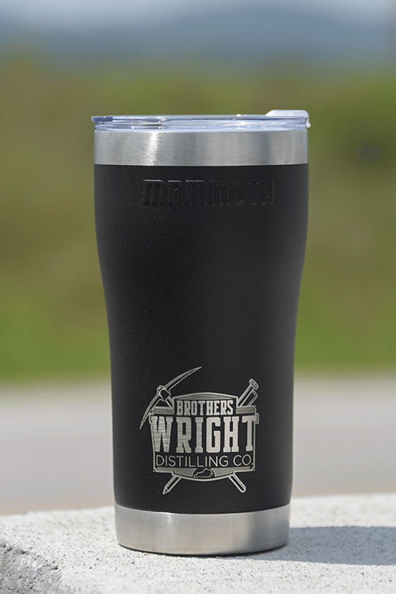Brothers Wright Distilling Co. 20 oz Mammoth Rover Tumbler Black Pick & Theif Logo